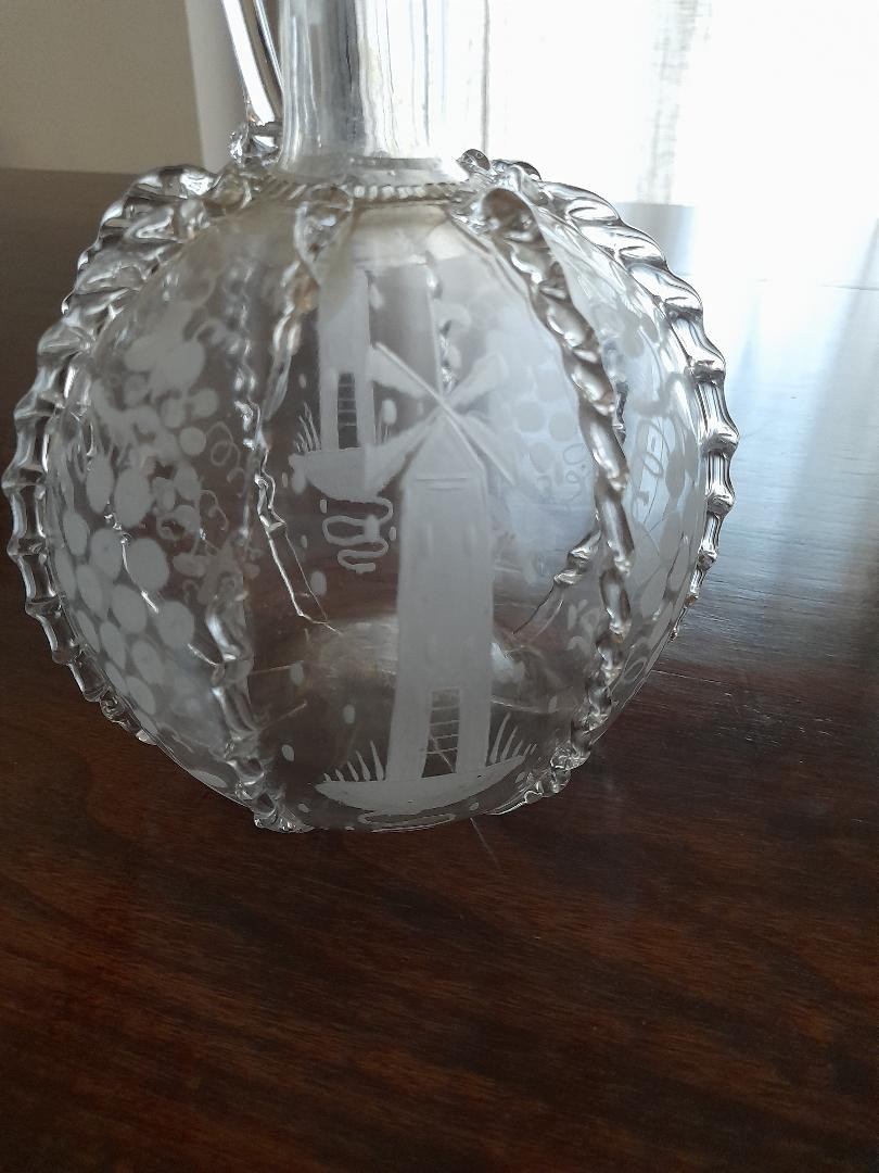 18th Century Dutch Blown Glass Carafe-photo-3