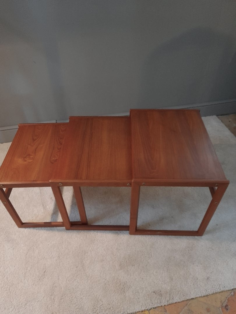 Trois tables gigognes Danoises-photo-2