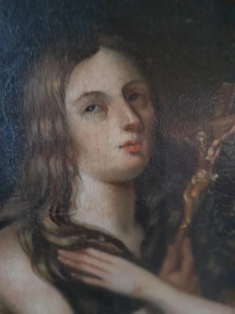 Painting Depicting Mary Magdalene, Oil On Canvas, 18th Century-photo-1