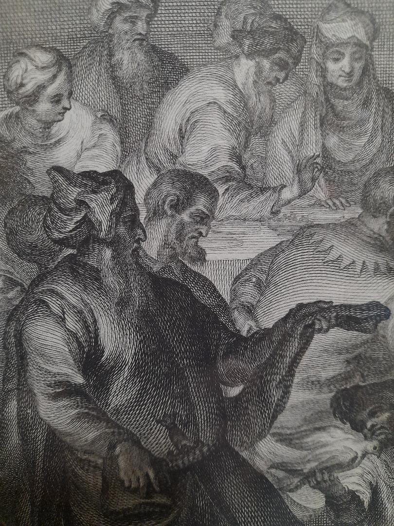 Gravure en noir et blanc " les noces de Cana "-photo-2