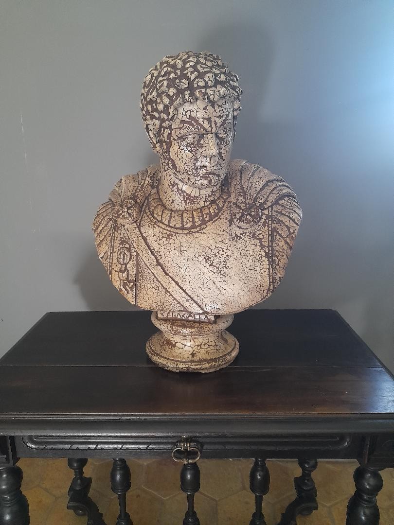 Buste d 'empereur romain en terre cuite, probablement CARACALLA-photo-5