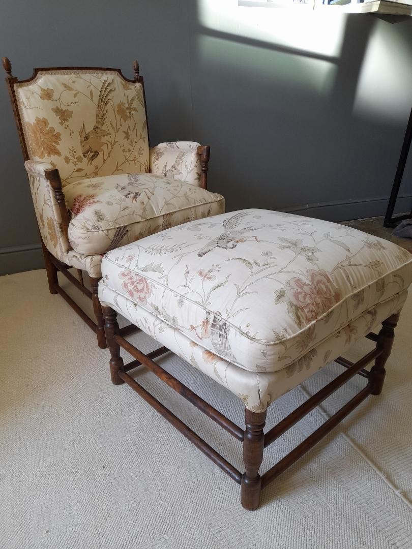 Bergère et son tabouret de pied travail provençal XIX è