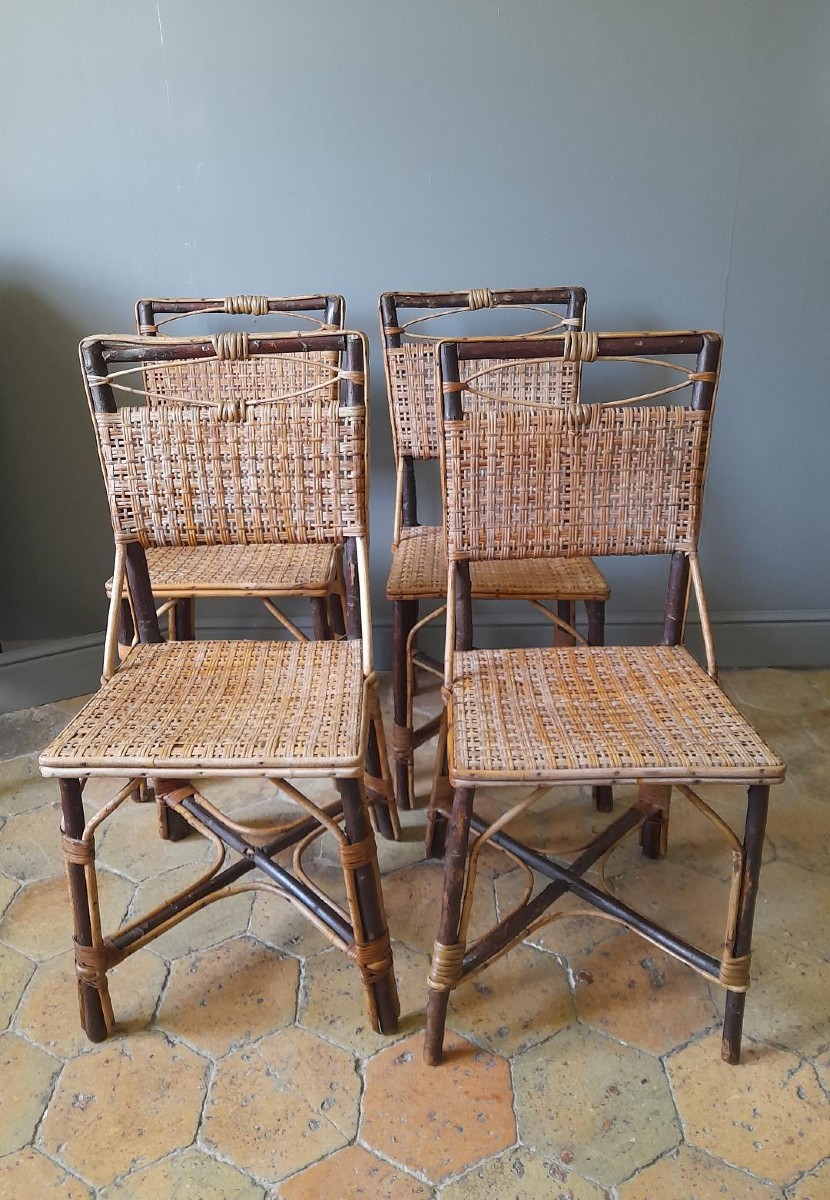 Quatre chaises en rotin-photo-3