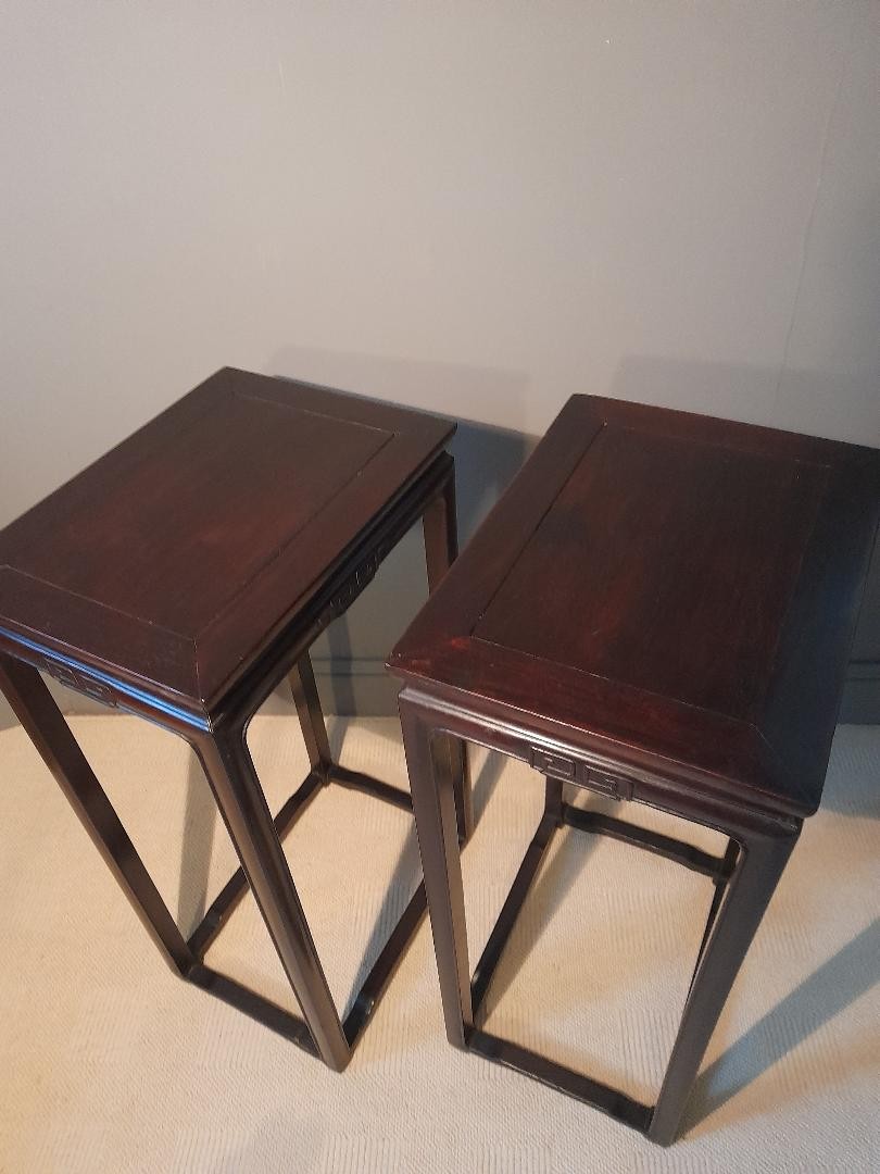 China, Pair Of Sellettes Early XXth Century-photo-1
