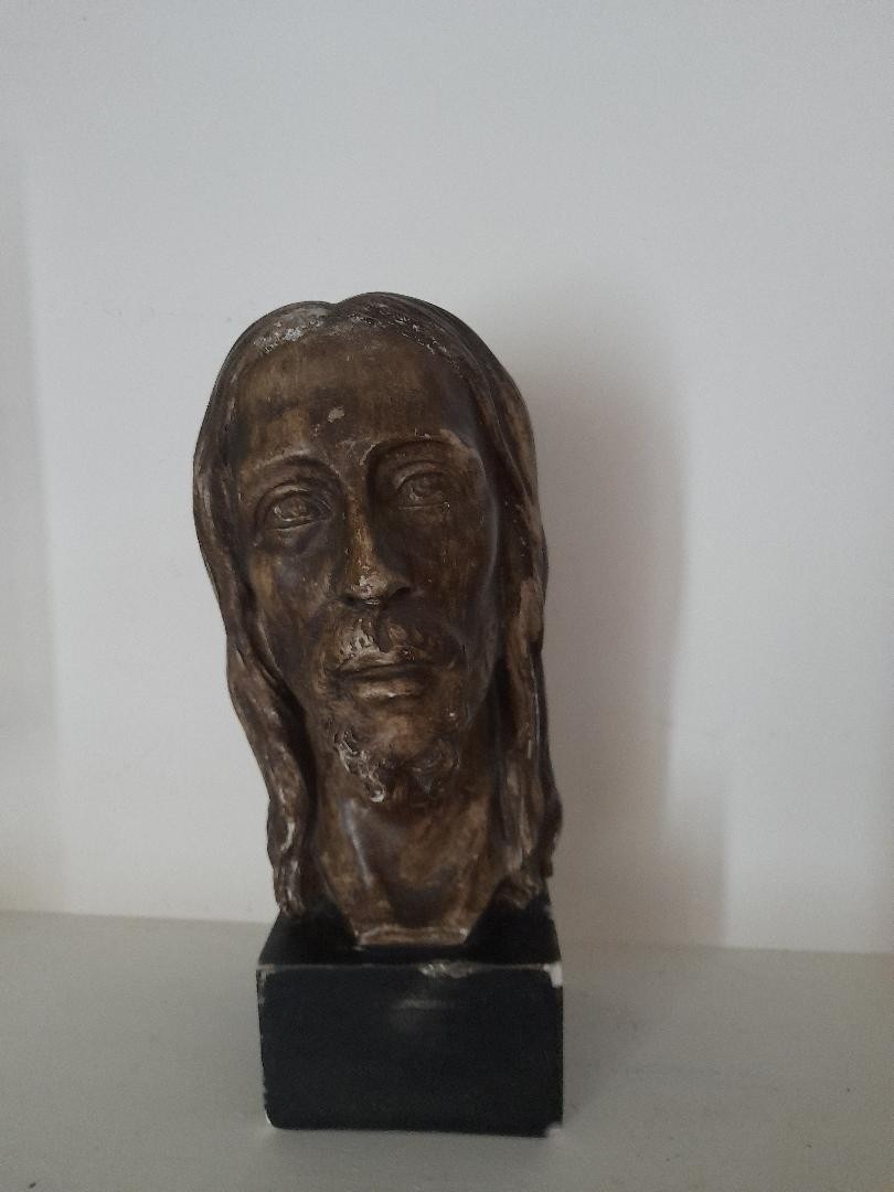 Christ Head In Patinated Plaster