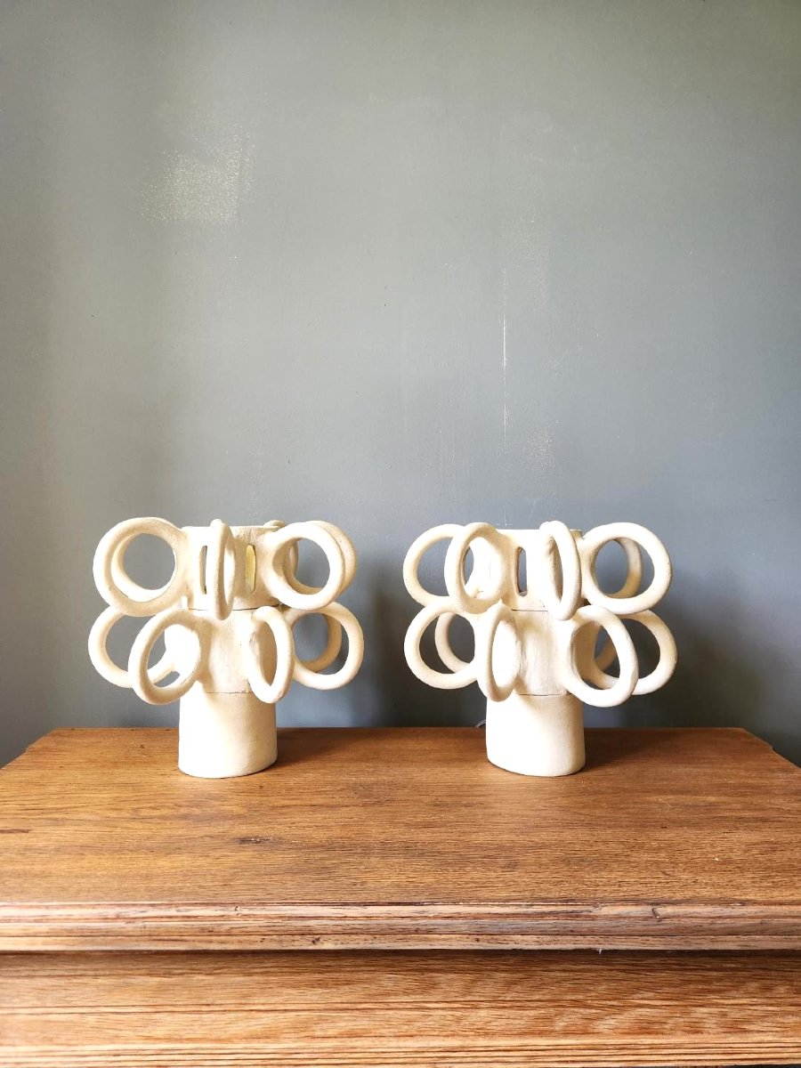 Pair Of Designer Lamps By Pia Chevalier
