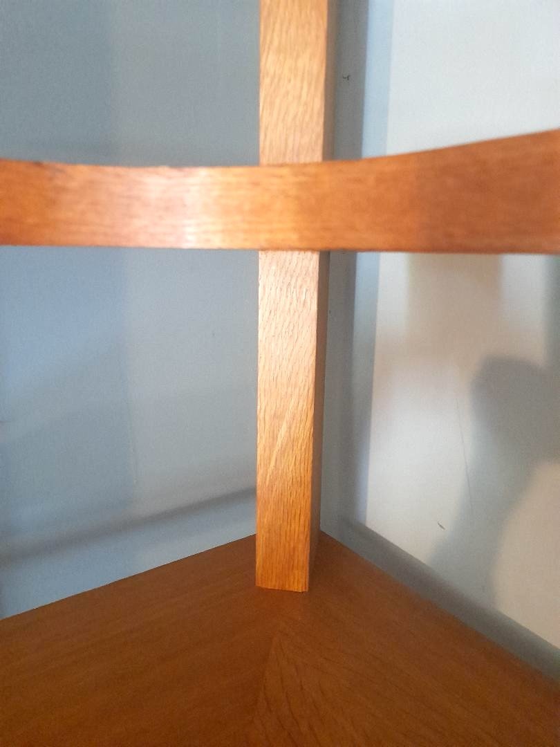 Designer Corner Bookcase In Oak Veneer-photo-3