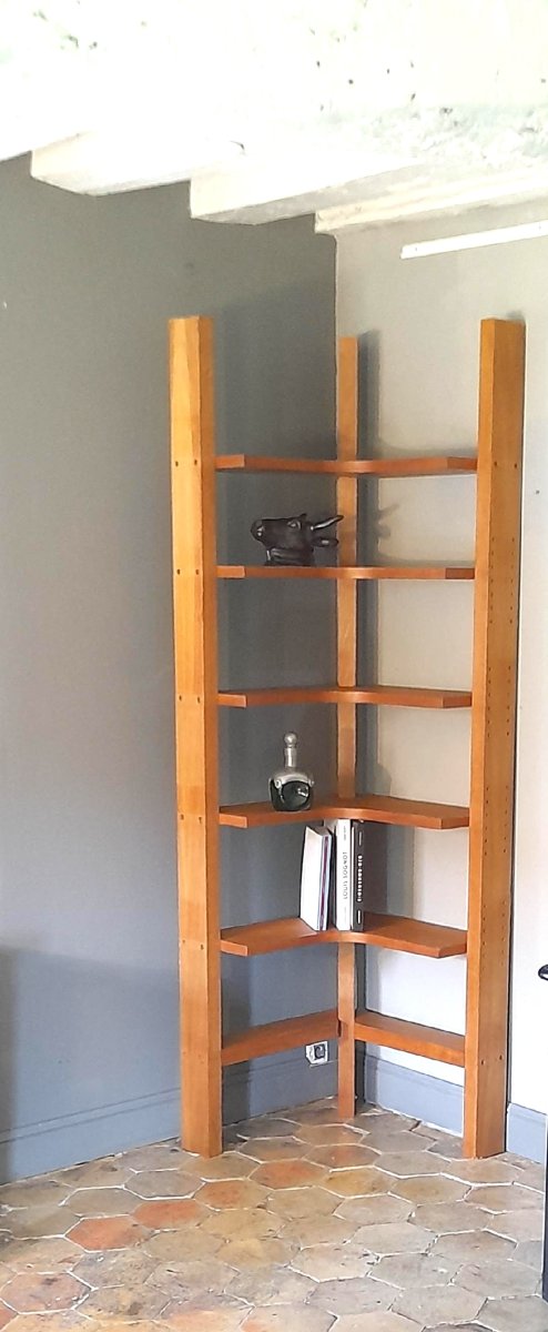 Designer Corner Bookcase In Oak Veneer