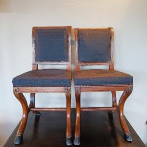 Pair Of 19th Clog-foot Chairs