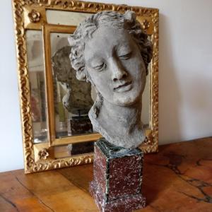 Patinated Terracotta Woman's Head