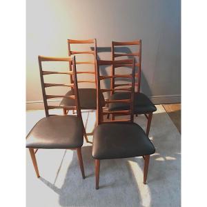 Four Designer Dining Room Chairs By Niels Koefoeds