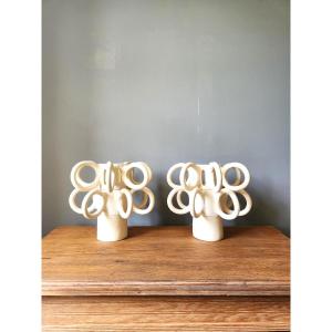 Paire de lampes design signées Pia Chevalier