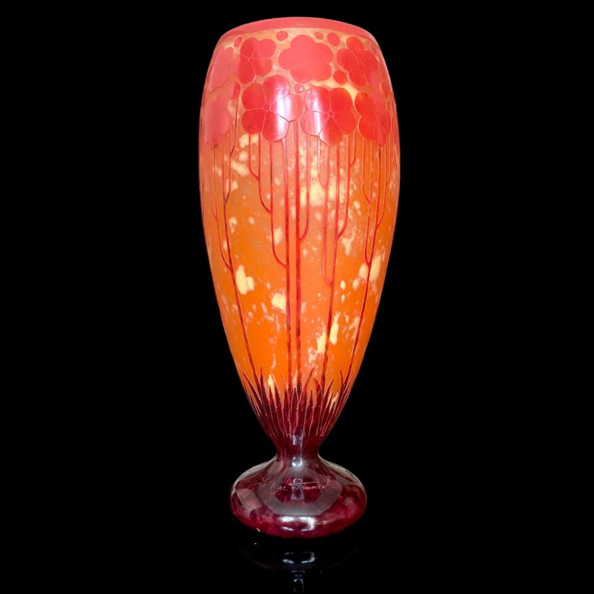 Art Deco Vase By Le Verre Français – “cardamine” Pattern-photo-4