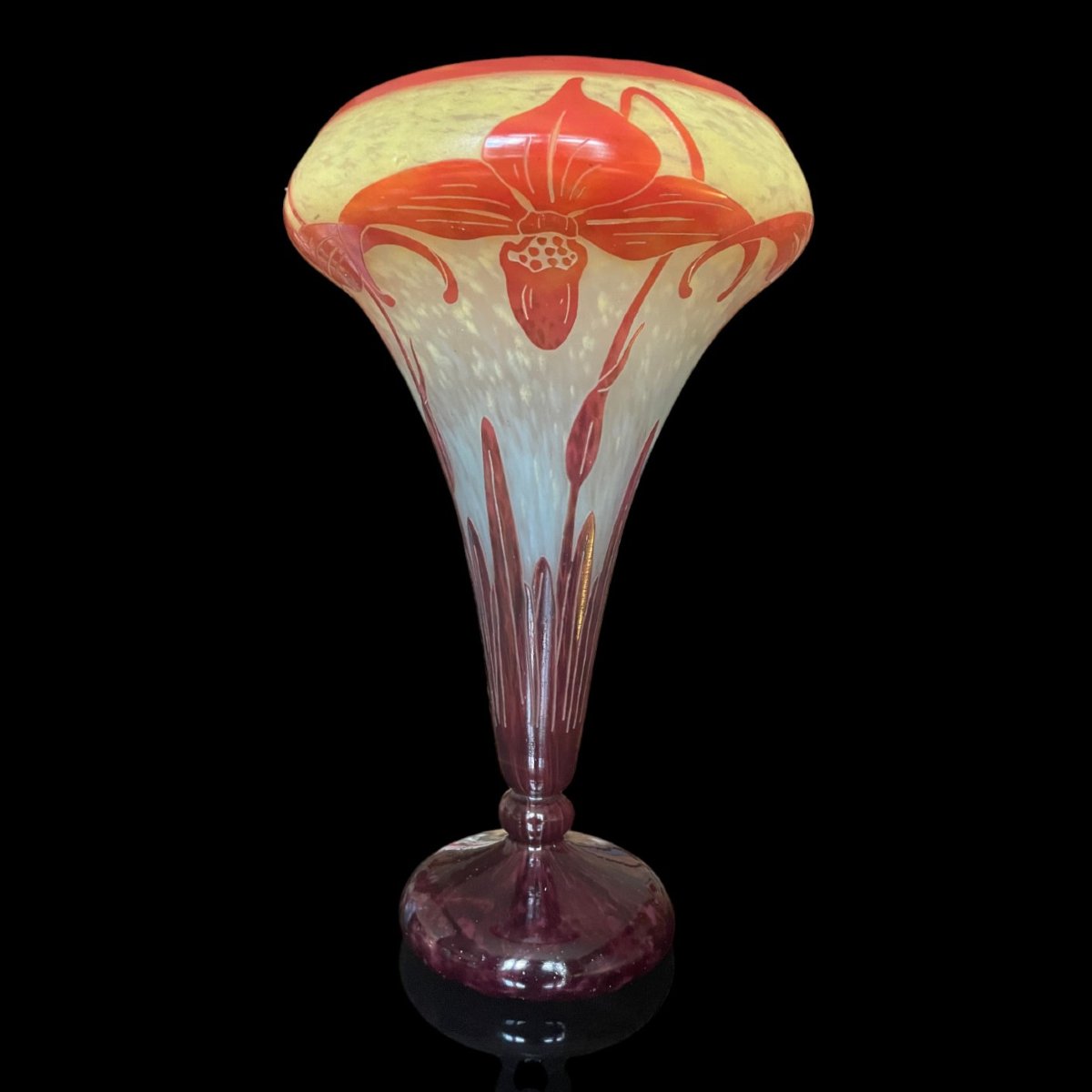 Orchid Vase By Le Verre Français-photo-4