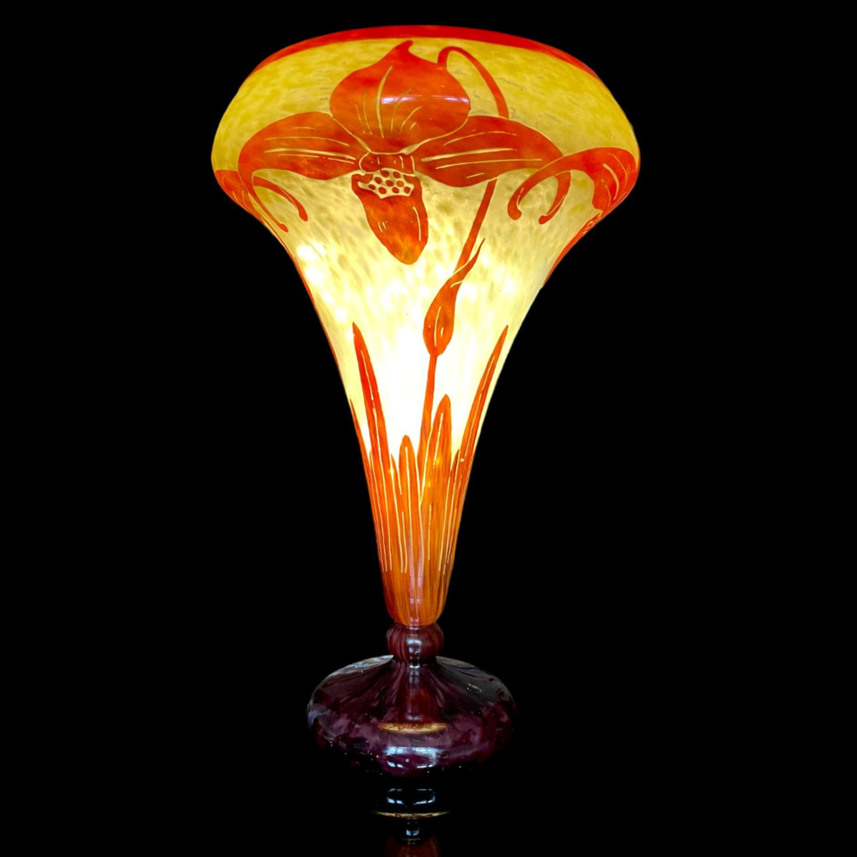 Orchid Vase By Le Verre Français
