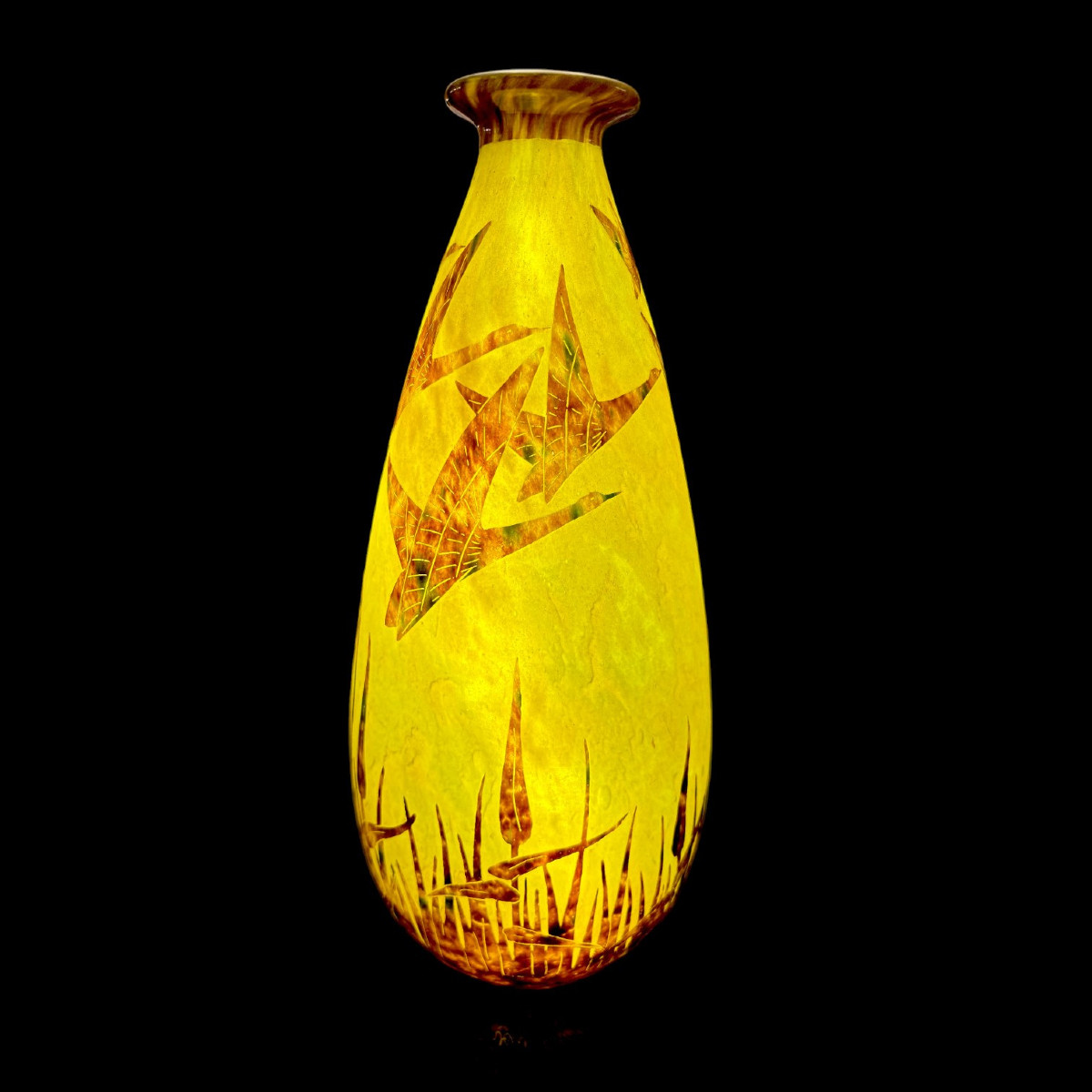 “halbrans” Vase By Le Verre Français