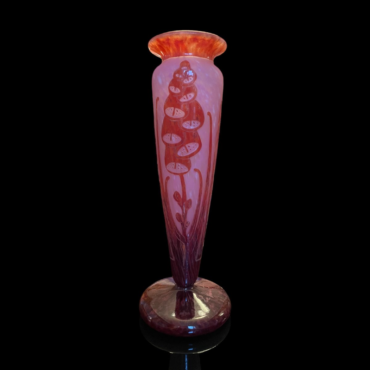 Petit Vase Le Verre Français Décor Aux Digitales-photo-4