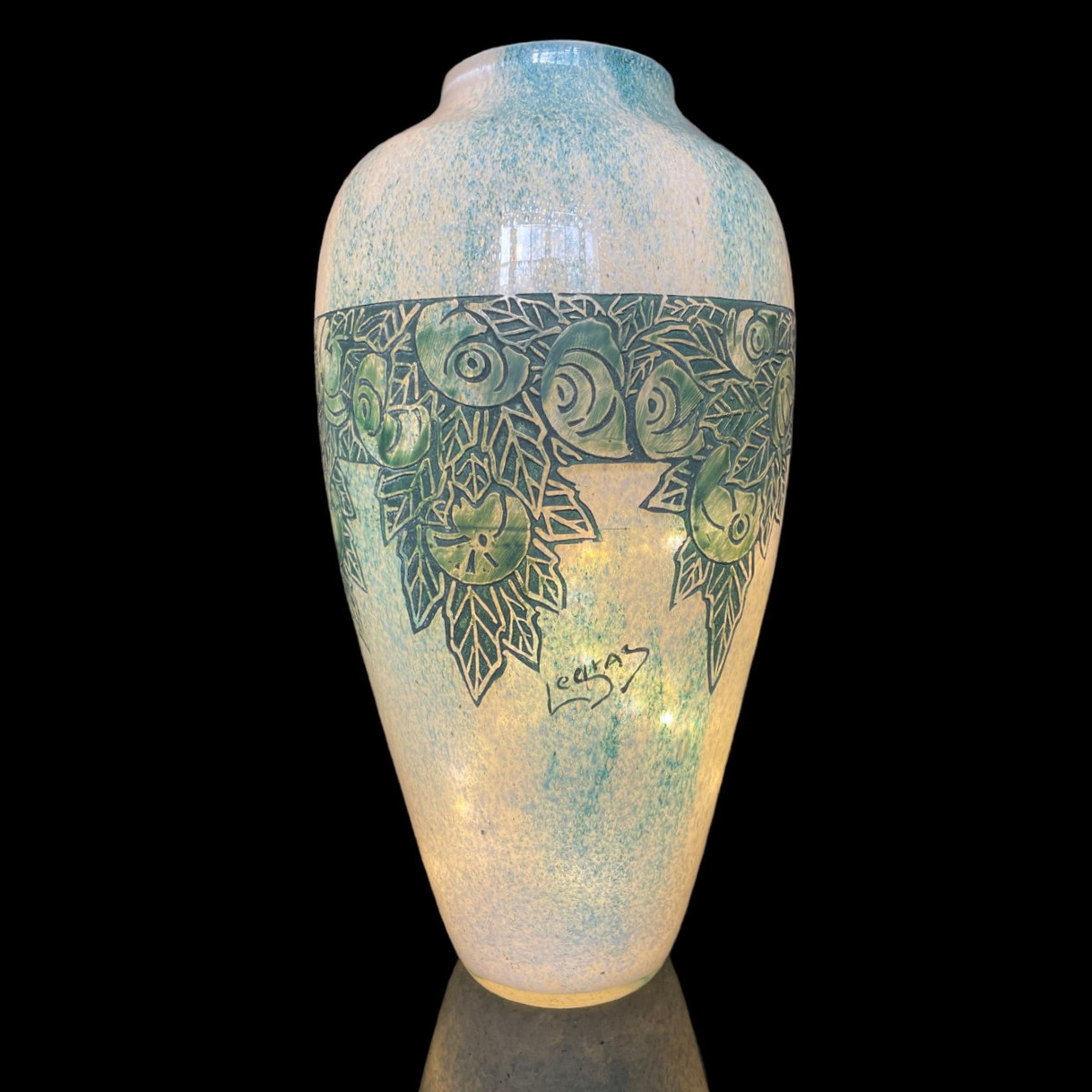 Large Art Deco Vase By Legras