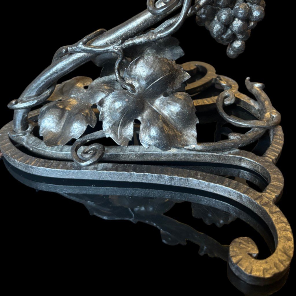 Art Nouveau Lamp By Muller Frères – Vine Motif-photo-3