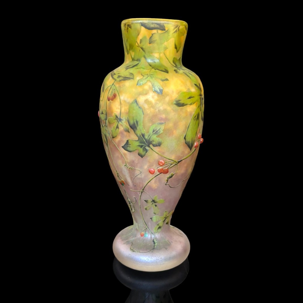 Rare vase Daum modèle Bryonia 1905-1910-photo-4