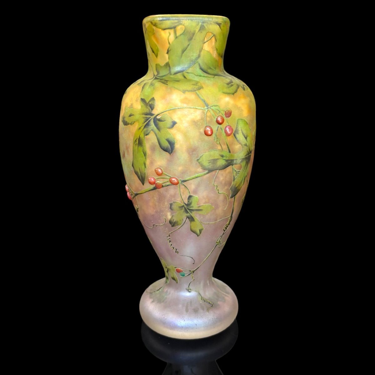 Rare vase Daum modèle Bryonia 1905-1910-photo-2