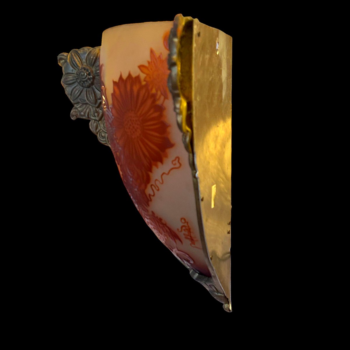 Pair Of Gallé Corner Wall Lights-photo-2