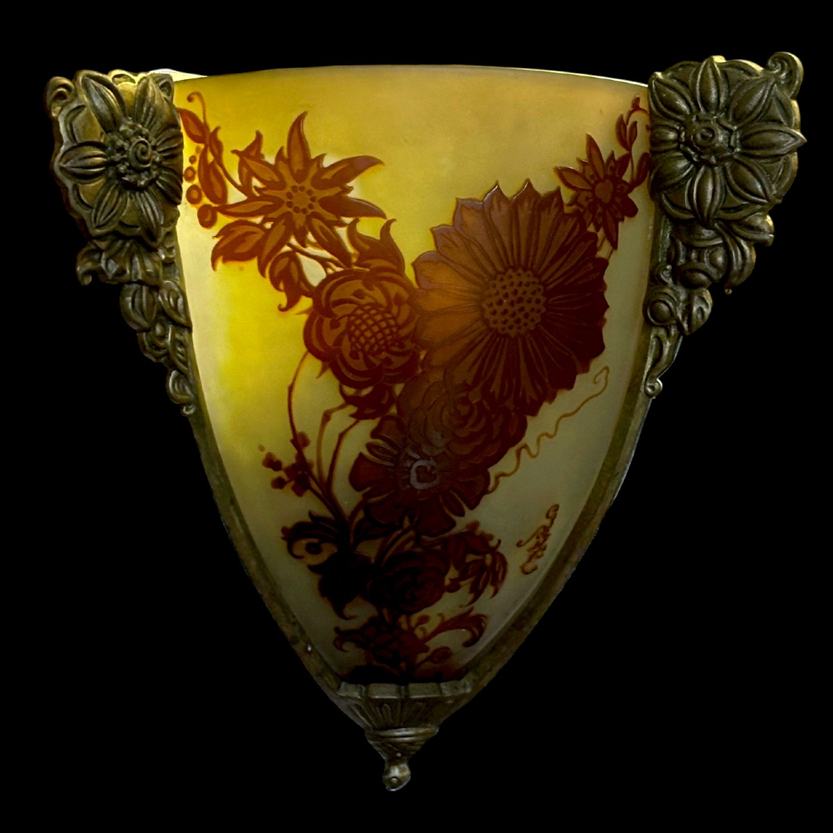 Pair Of Gallé Corner Wall Lights-photo-1