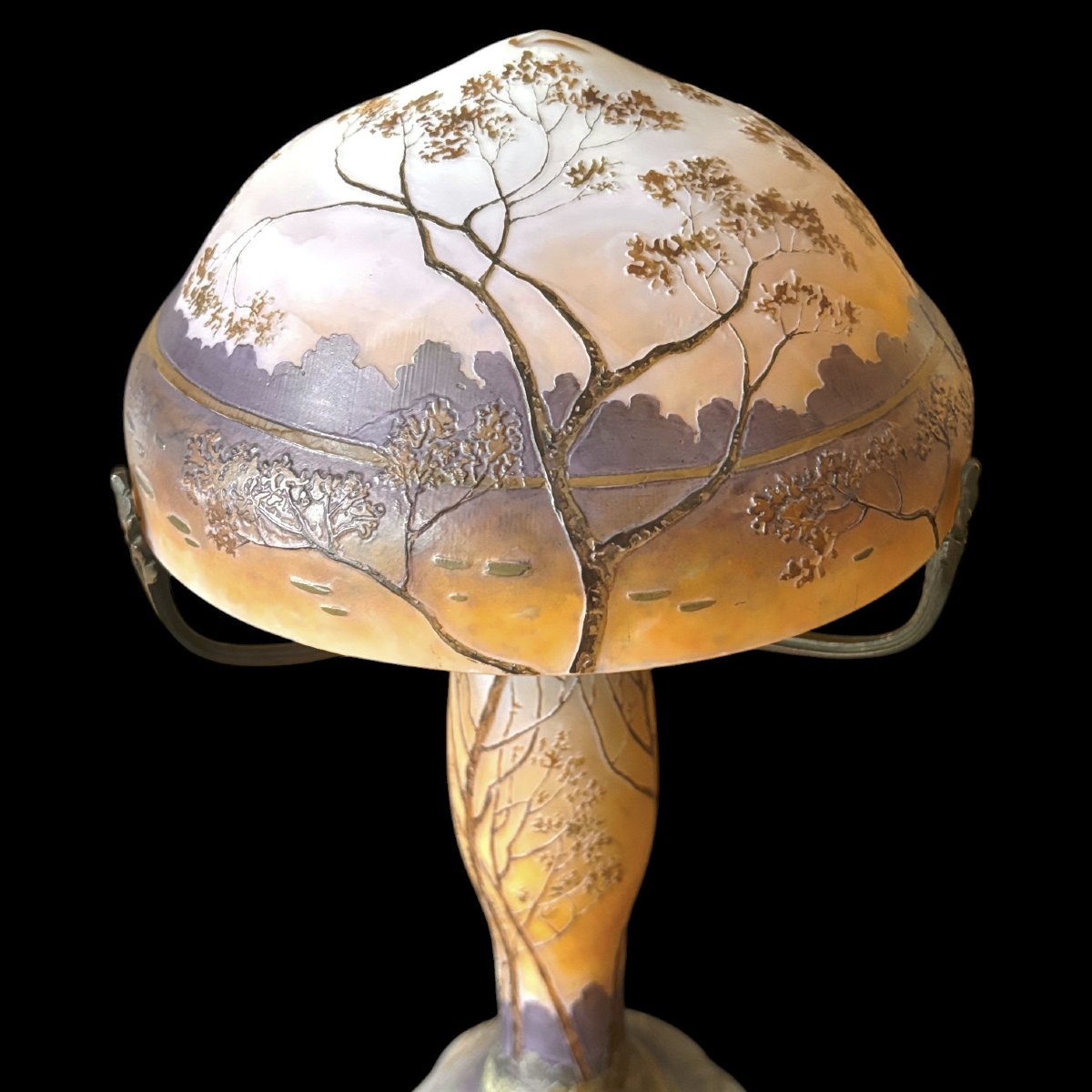Large Art Nouveau Legras Lamp-photo-3