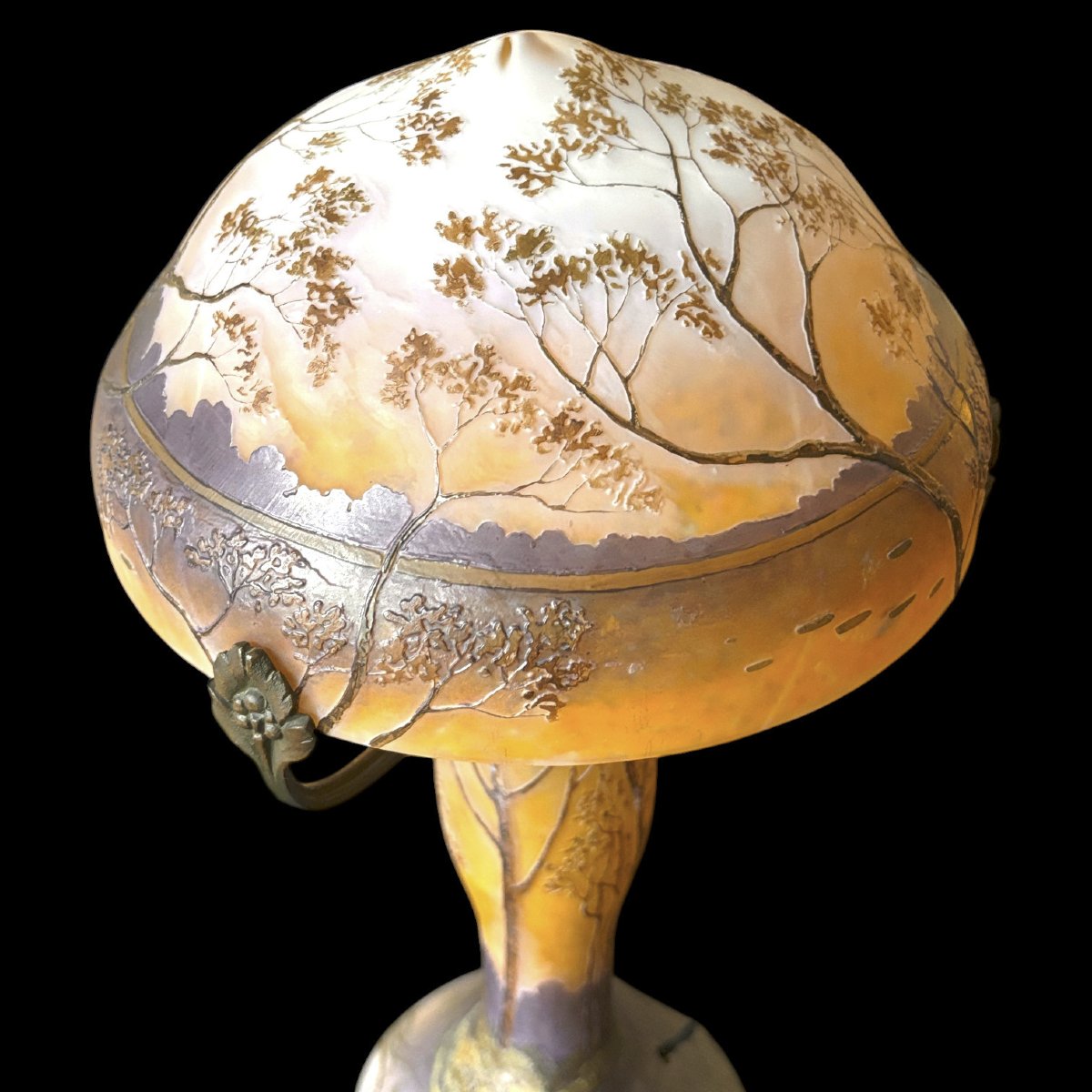 Large Art Nouveau Legras Lamp-photo-4