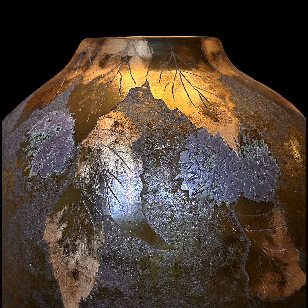 Art Deco Legras Vase With Foliage-photo-1