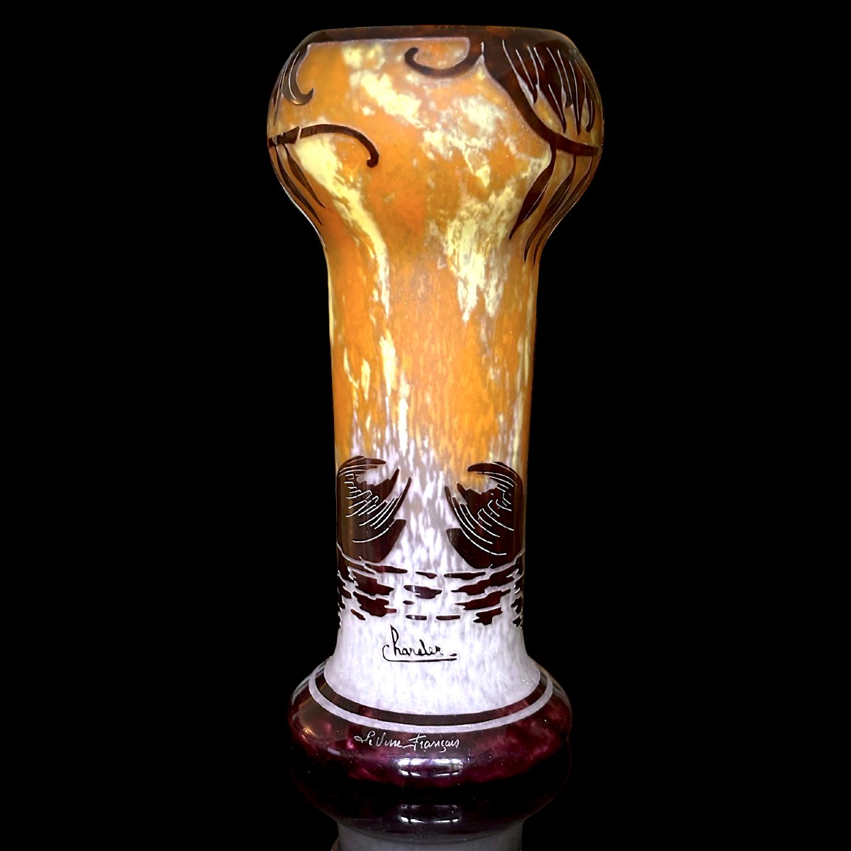 Vase Le Verre Français aux cygnes-photo-3