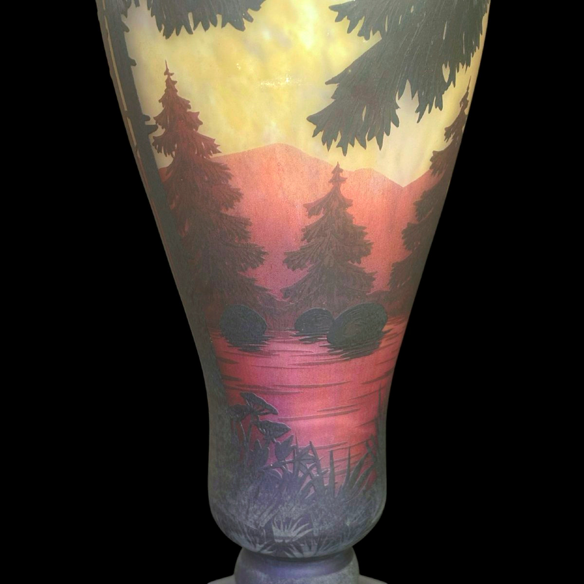 Vase Daum à décor lacustre-photo-1