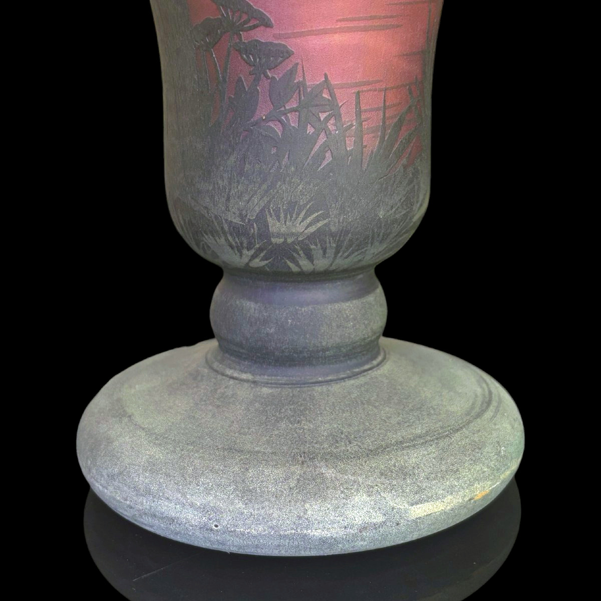 Vase Daum à décor lacustre-photo-2