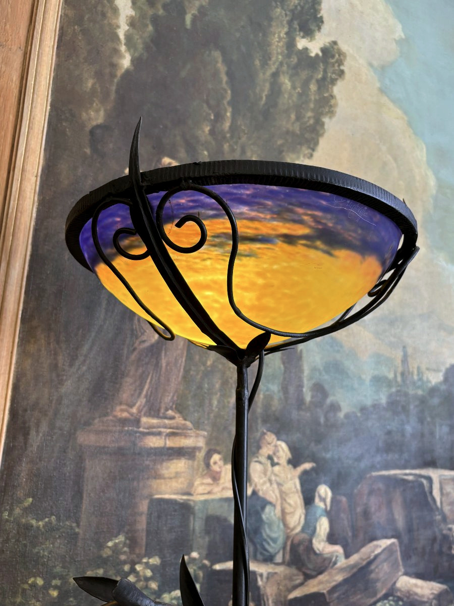 Large Muller Floor Lamp With A Botanical Design-photo-3