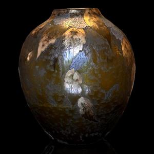 Vase Art Déco Legras aux feuillages