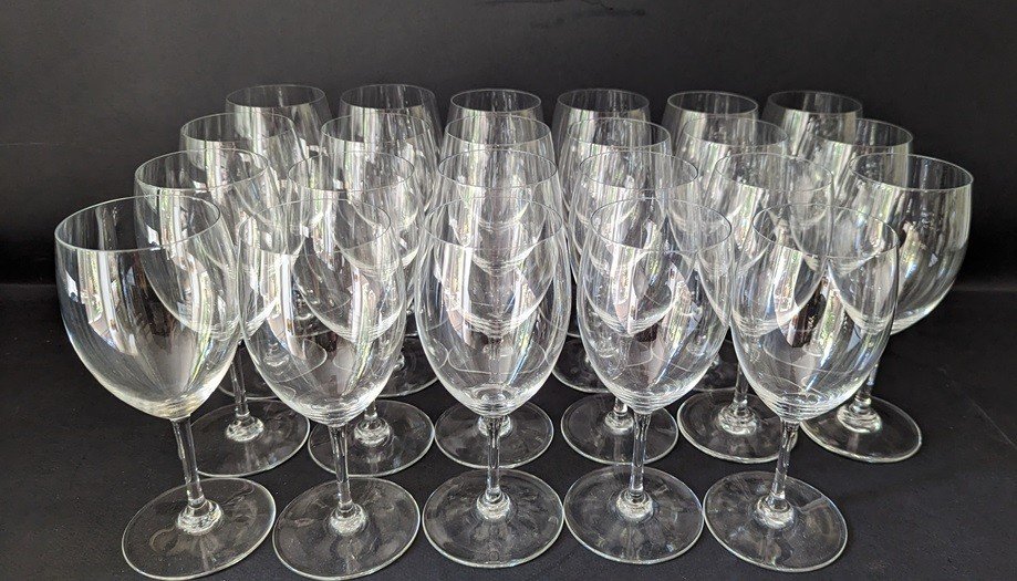 Series Of 23 Water Glasses High Model Brion De Baccarat-photo-2