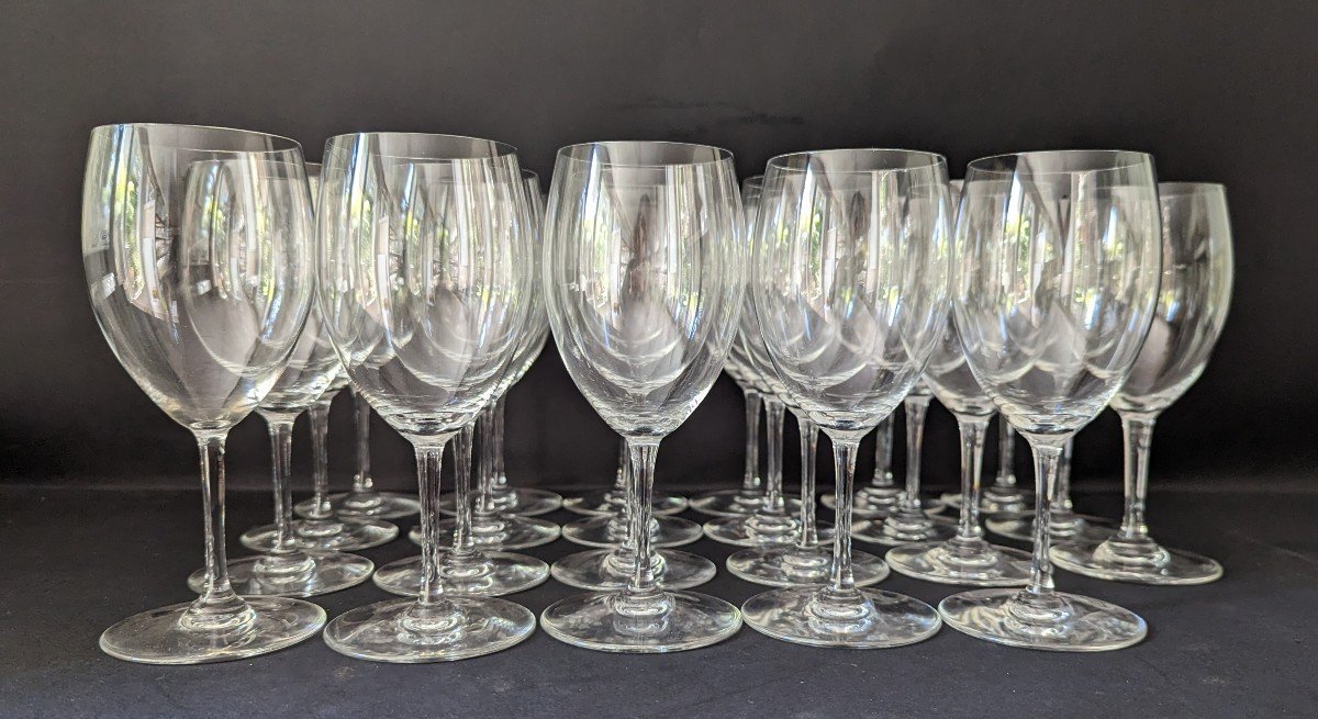 Series Of 23 Water Glasses High Model Brion De Baccarat-photo-1