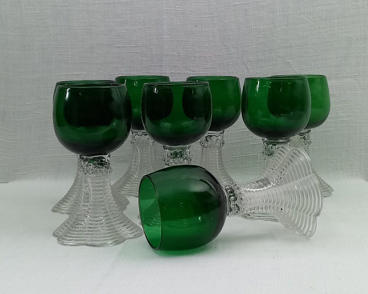 Series Of 8 Roemer Glasses _ Circa 1880-photo-2