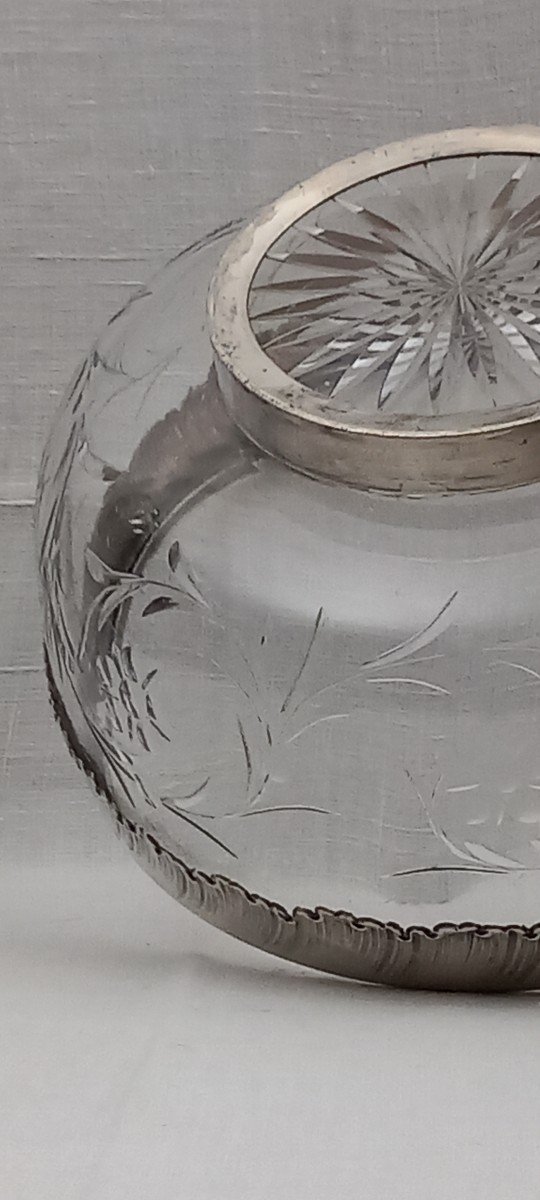 Crystal And Silver Salad Bowl _ Art Nouveau-photo-3