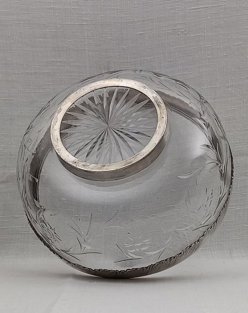 Crystal And Silver Salad Bowl _ Art Nouveau-photo-4