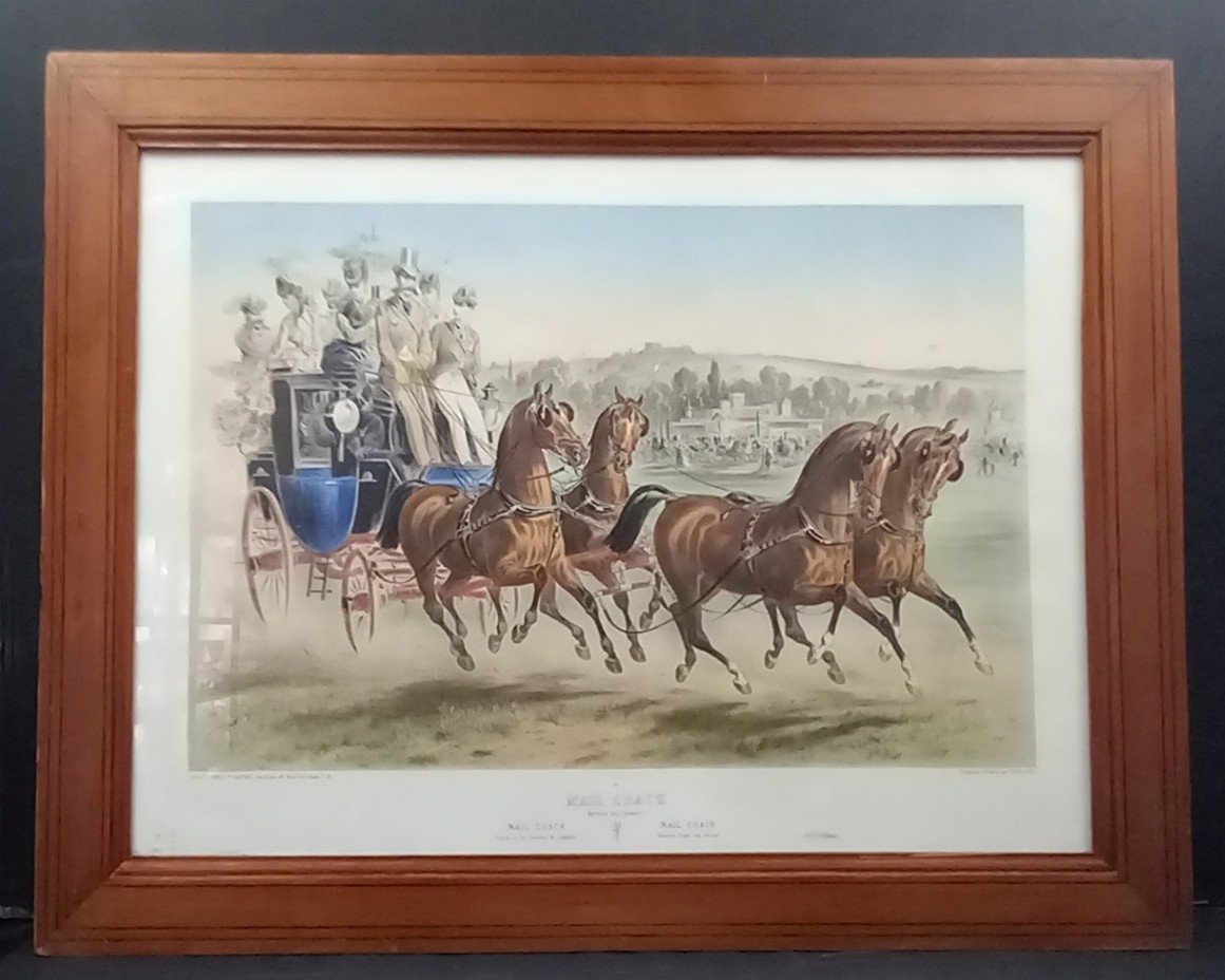 Albert Adam_color Lithograph_horse Team_19th Century