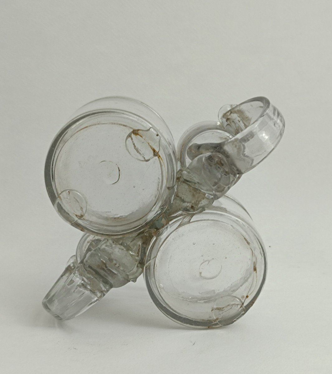 18th Century Blown Glass Oil Cruet Holder -photo-1
