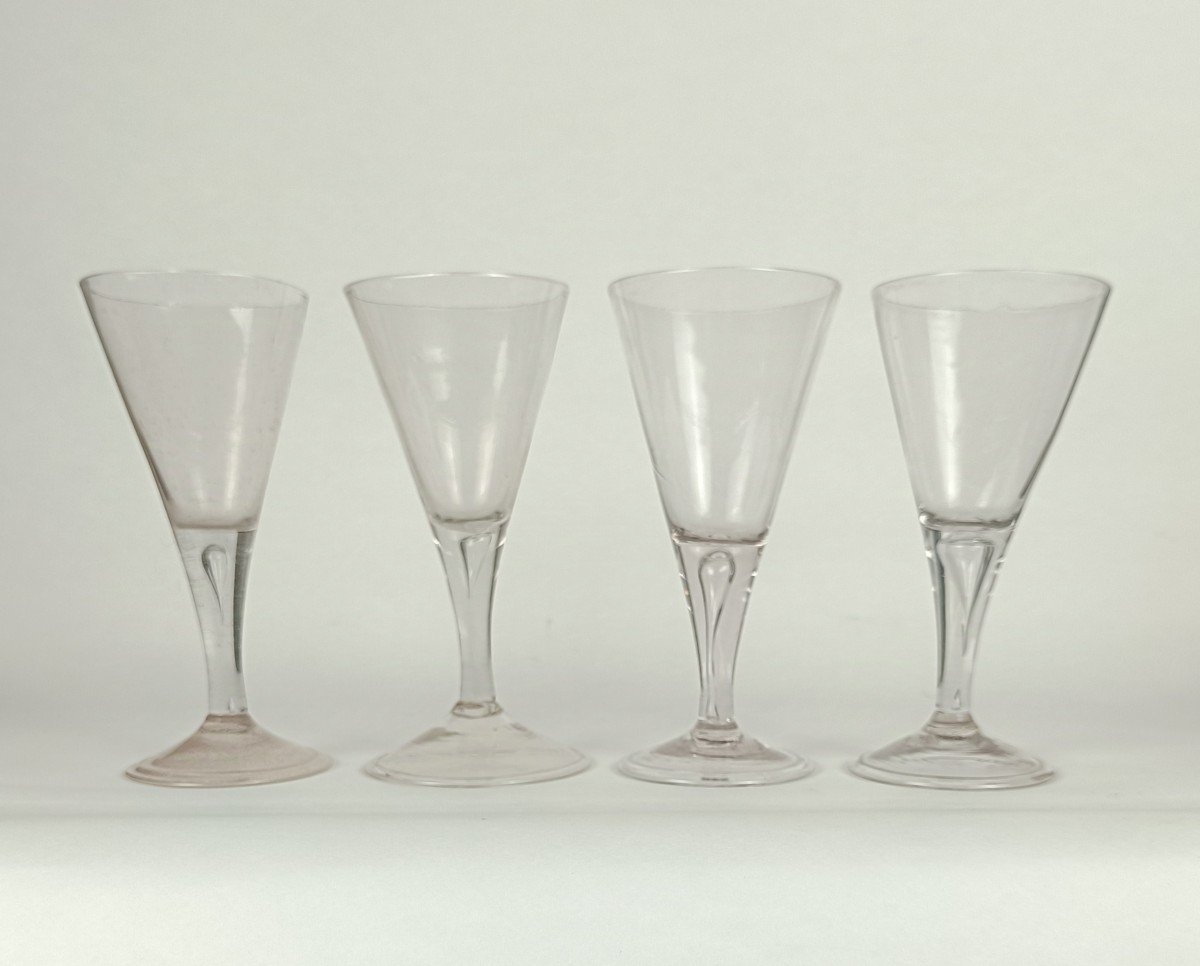 4 Large Glasses _ 18th Century