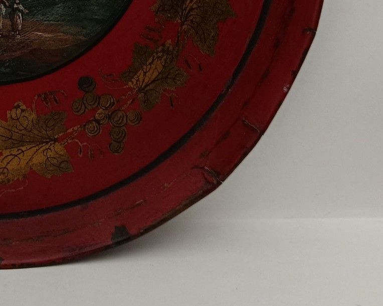 Lacquered Sheet Metal Tray With Antique Decoration – First Empire-photo-1