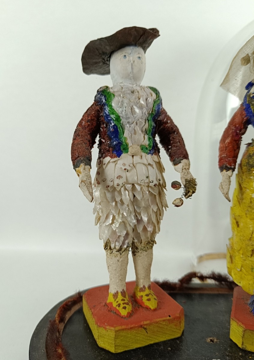 Pair Of Salt Workers In Shells – Bourg De Batz, Circa 1880-photo-3