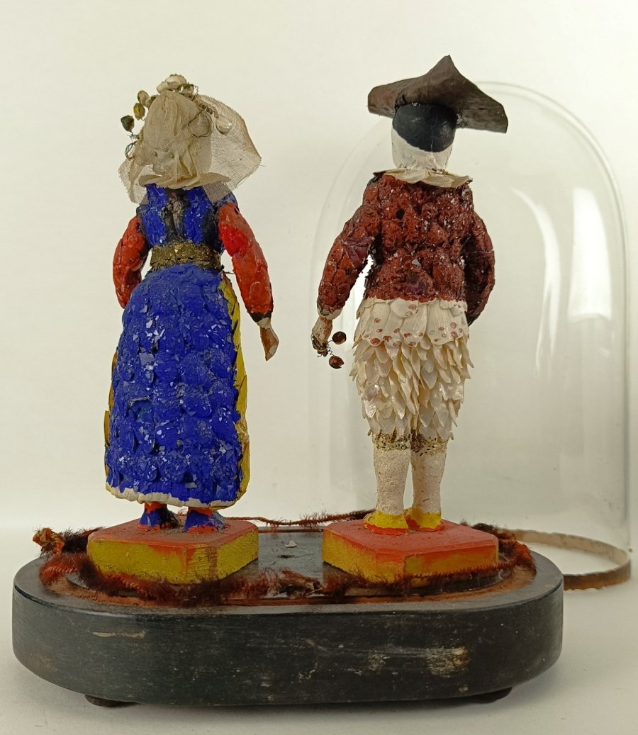 Pair Of Salt Workers In Shells – Bourg De Batz, Circa 1880-photo-3