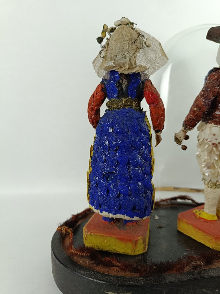Pair Of Salt Workers In Shells – Bourg De Batz, Circa 1880-photo-4