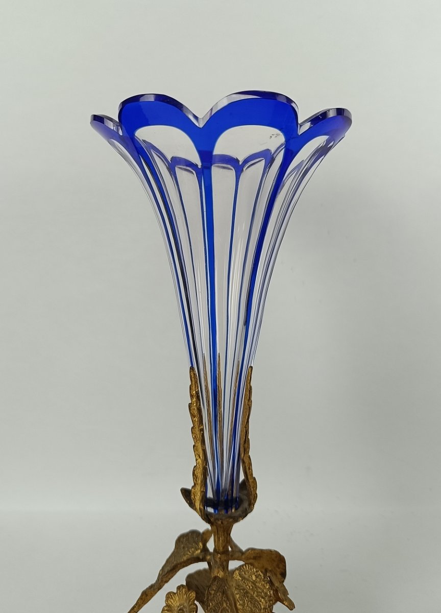 Pair Of Double Crystal Cone Vases - Napoleon III-photo-3
