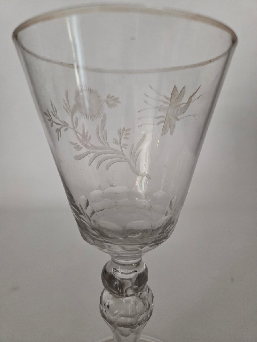 18th Century Glass Decorated With A Rose-photo-2