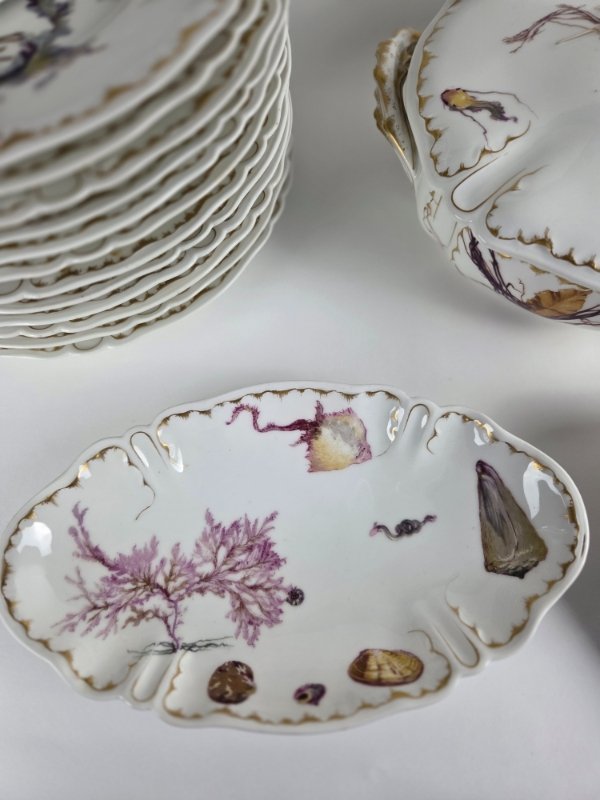 19th Century Porcelain Service - Marine Decor-photo-3